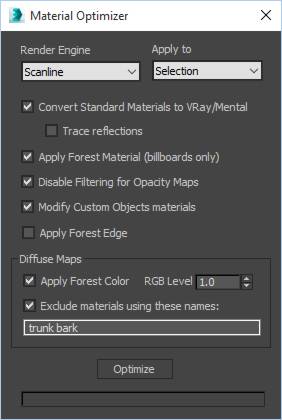 Optimize Materials, Forest Pack