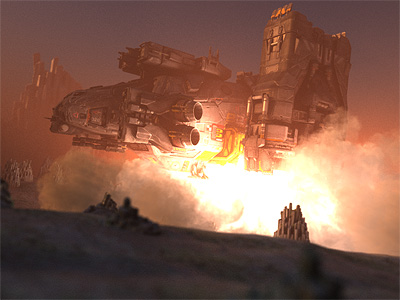 Rocket exhaust fire in Maya