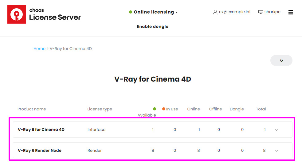 V-Ray 6 for CINEMA4Dベータ版のライセンス