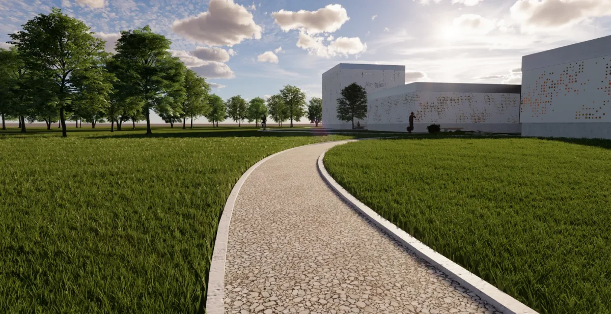 芝生の境界処理の改善