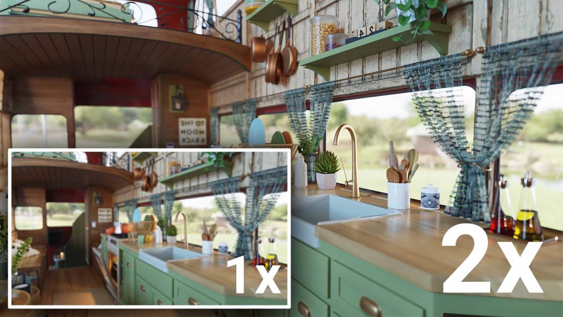 AIアップスケーラーでレンダリング後に解像度を倍増