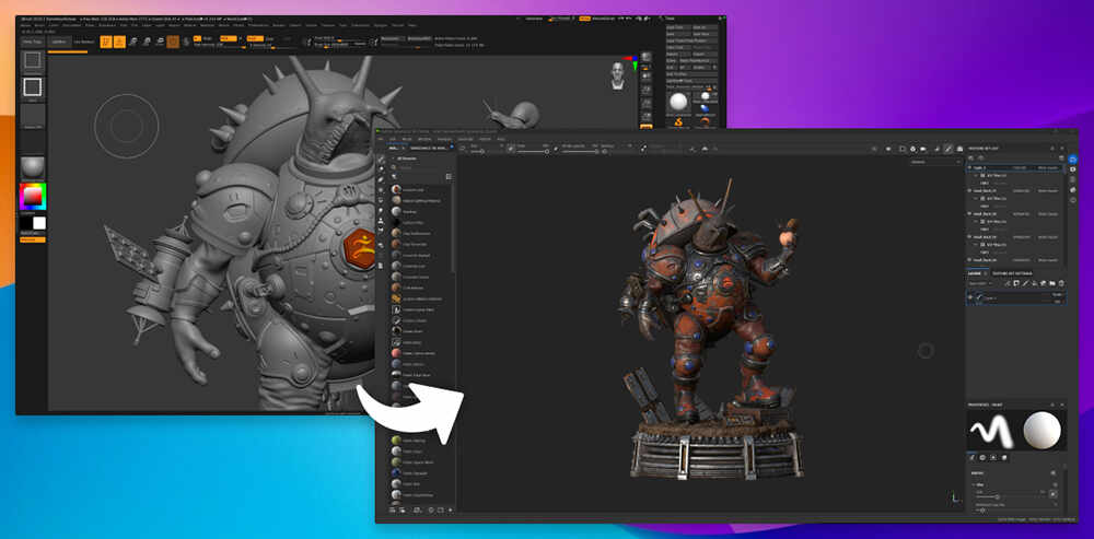 新機能ZBrushとSubstance Painter 3D間のブリッジ機能が登場