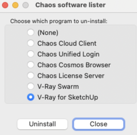macOS Chaos製品アンインストール